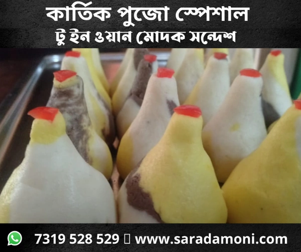 টু ইন ওয়ান মোদক সন্দেশ  (Two in One Modak Sandesh)